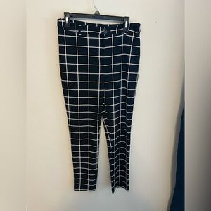SHEIN Black and White Grid Pattern Pants